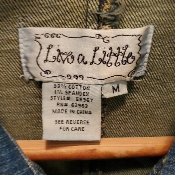 LIVE A LITTLE BLUE JEAN DENIM JACKET, MEDIUM - Picture 3 of 12
